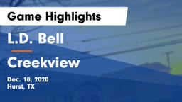L.D. Bell vs Creekview  Game Highlights - Dec. 18, 2020