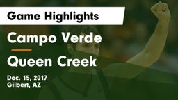 Campo Verde  vs Queen Creek  Game Highlights - Dec. 15, 2017