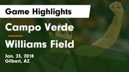 Campo Verde  vs Williams Field  Game Highlights - Jan. 23, 2018