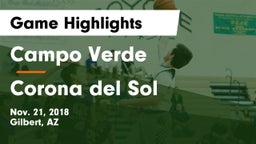 Campo Verde  vs Corona del Sol  Game Highlights - Nov. 21, 2018