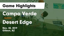 Campo Verde  vs Desert Edge  Game Highlights - Nov. 30, 2019