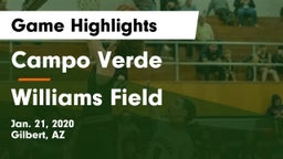 Campo Verde  vs Williams Field  Game Highlights - Jan. 21, 2020