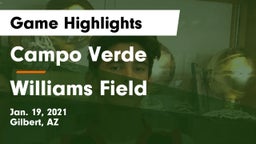 Campo Verde  vs Williams Field  Game Highlights - Jan. 19, 2021