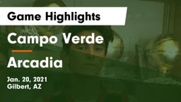 Campo Verde  vs Arcadia  Game Highlights - Jan. 20, 2021