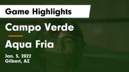 Campo Verde  vs Aqua Fria Game Highlights - Jan. 5, 2022