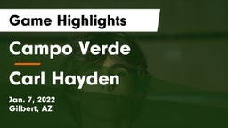 Campo Verde  vs Carl Hayden  Game Highlights - Jan. 7, 2022