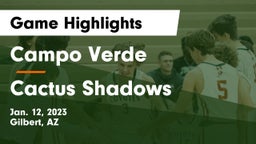 Campo Verde  vs Cactus Shadows Game Highlights - Jan. 12, 2023