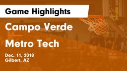 Campo Verde  vs Metro Tech Game Highlights - Dec. 11, 2018