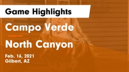 Campo Verde  vs North Canyon  Game Highlights - Feb. 16, 2021