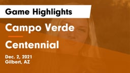 Campo Verde  vs Centennial  Game Highlights - Dec. 2, 2021