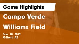 Campo Verde  vs Williams Field  Game Highlights - Jan. 18, 2022