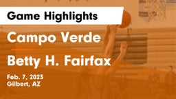 Campo Verde  vs Betty H. Fairfax Game Highlights - Feb. 7, 2023