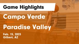 Campo Verde  vs Paradise Valley  Game Highlights - Feb. 15, 2023