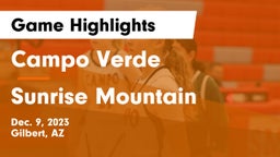 Campo Verde  vs Sunrise Mountain  Game Highlights - Dec. 9, 2023