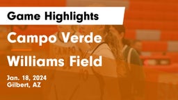 Campo Verde  vs Williams Field  Game Highlights - Jan. 18, 2024