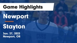 Newport  vs Stayton  Game Highlights - Jan. 27, 2023