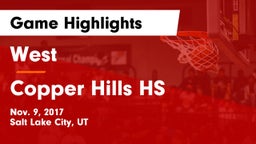 West  vs Copper Hills HS Game Highlights - Nov. 9, 2017