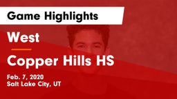 West  vs Copper Hills HS Game Highlights - Feb. 7, 2020