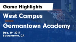 West Campus  vs Germantown Academy Game Highlights - Dec. 19, 2017