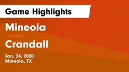 Mineola  vs Crandall  Game Highlights - Jan. 24, 2020