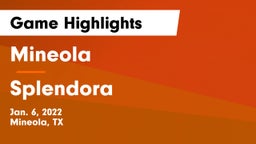 Mineola  vs Splendora  Game Highlights - Jan. 6, 2022