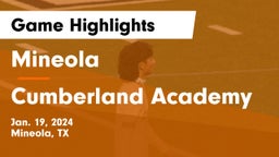 Mineola  vs Cumberland Academy Game Highlights - Jan. 19, 2024