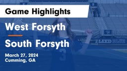 West Forsyth  vs South Forsyth  Game Highlights - March 27, 2024