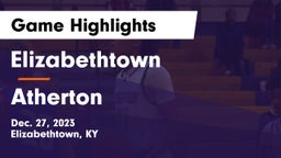 Elizabethtown  vs Atherton  Game Highlights - Dec. 27, 2023