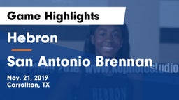 Hebron  vs San Antonio Brennan Game Highlights - Nov. 21, 2019