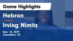 Hebron  vs Irving Nimitz  Game Highlights - Dec. 13, 2019