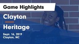Clayton  vs Heritage Game Highlights - Sept. 16, 2019