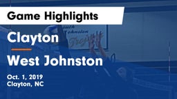 Clayton  vs West Johnston Game Highlights - Oct. 1, 2019