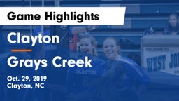 Clayton  vs Grays Creek  Game Highlights - Oct. 29, 2019