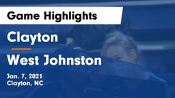 Clayton  vs West Johnston  Game Highlights - Jan. 7, 2021