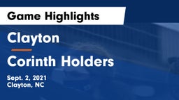 Clayton  vs Corinth Holders  Game Highlights - Sept. 2, 2021