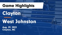 Clayton  vs West Johnston Game Highlights - Aug. 29, 2022