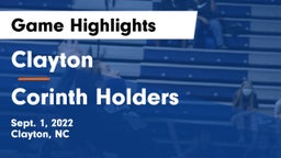 Clayton  vs Corinth Holders Game Highlights - Sept. 1, 2022