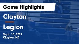 Clayton  vs Legion Game Highlights - Sept. 10, 2022