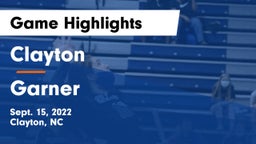 Clayton  vs Garner Game Highlights - Sept. 15, 2022