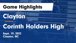 Clayton  vs Corinth Holders High Game Highlights - Sept. 19, 2022
