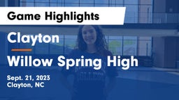 Clayton  vs Willow Spring High Game Highlights - Sept. 21, 2023