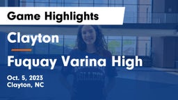 Clayton  vs Fuquay Varina High Game Highlights - Oct. 5, 2023