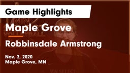 Maple Grove  vs Robbinsdale Armstrong  Game Highlights - Nov. 2, 2020