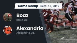 Recap: Boaz  vs. Alexandria  2019