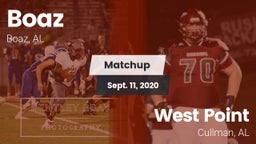 Matchup: Boaz  vs. West Point  2020