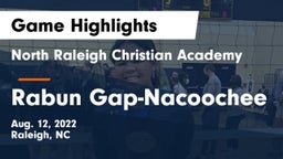 North Raleigh Christian Academy  vs Rabun Gap-Nacoochee  Game Highlights - Aug. 12, 2022