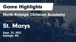 North Raleigh Christian Academy  vs St. Marys Game Highlights - Sept. 23, 2022