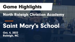 North Raleigh Christian Academy  vs Saint Mary's School Game Highlights - Oct. 4, 2022