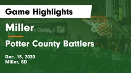 Miller  vs Potter County Battlers Game Highlights - Dec. 15, 2020