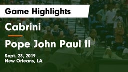 Cabrini  vs Pope John Paul II Game Highlights - Sept. 23, 2019